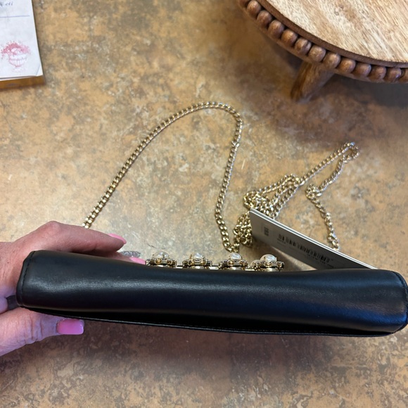NWT Ted Baker Claira Buckle Matinee Elegant Black Clutch